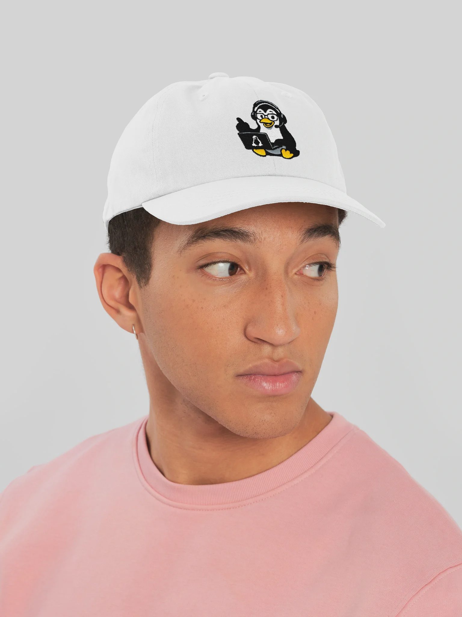 LINUXexpert Dad Hat, White, photo 6 of 6