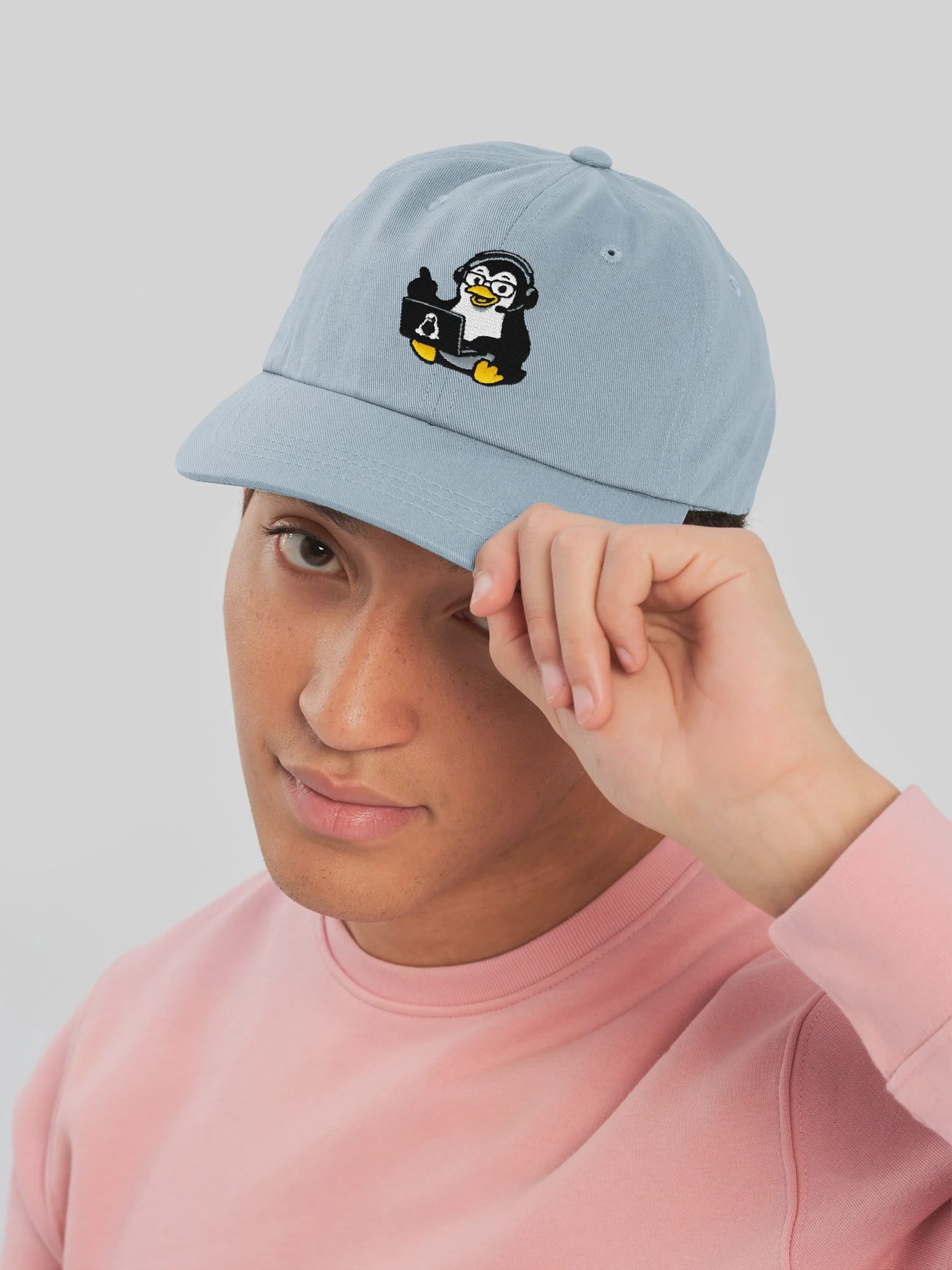 LINUXexpert Dad Hat, Light Blue, photo 5 of 6