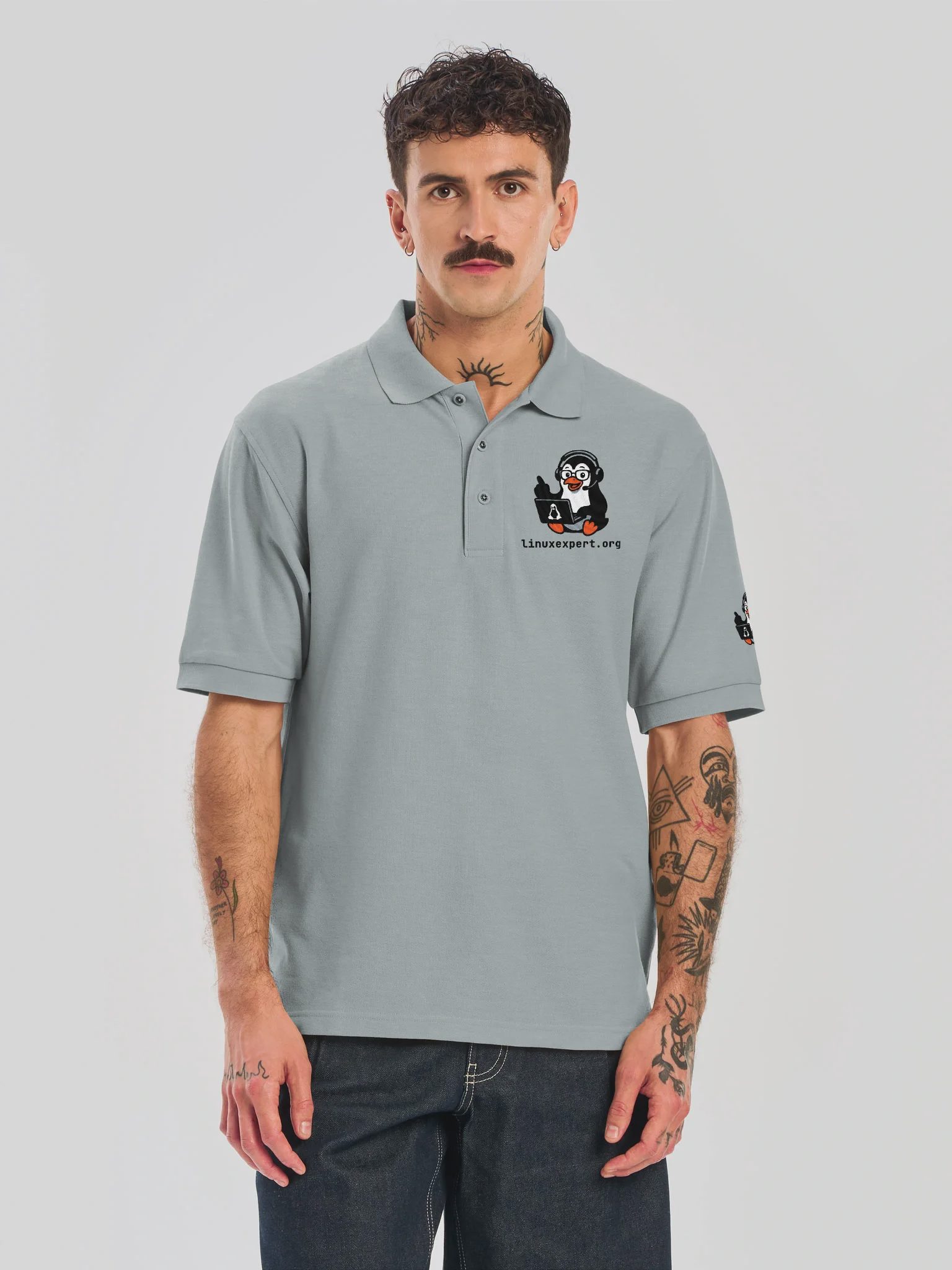 LINUXexpert Polo, Cool Heather, photo 5 of 6