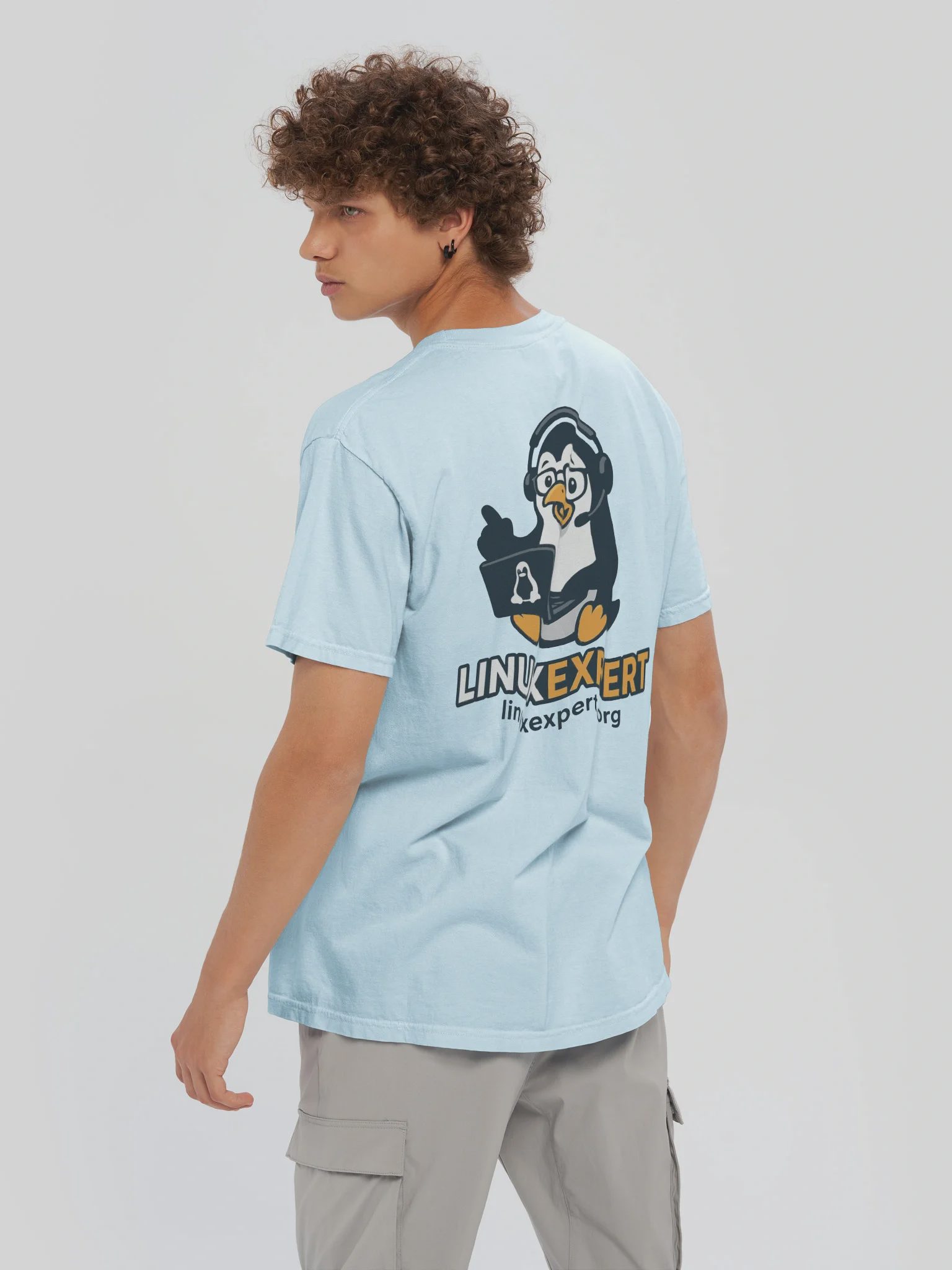 LINUXexpert T-Shirt, Chambray, photo 6 of 6