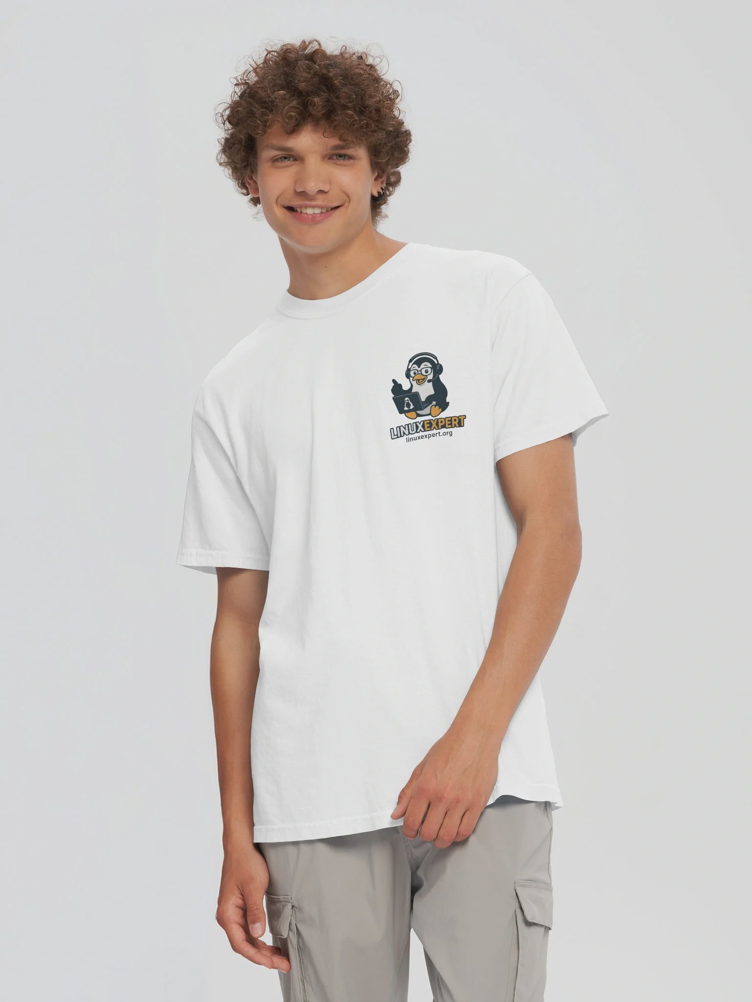 LINUXexpert T-Shirt, White, photo 5 of 6