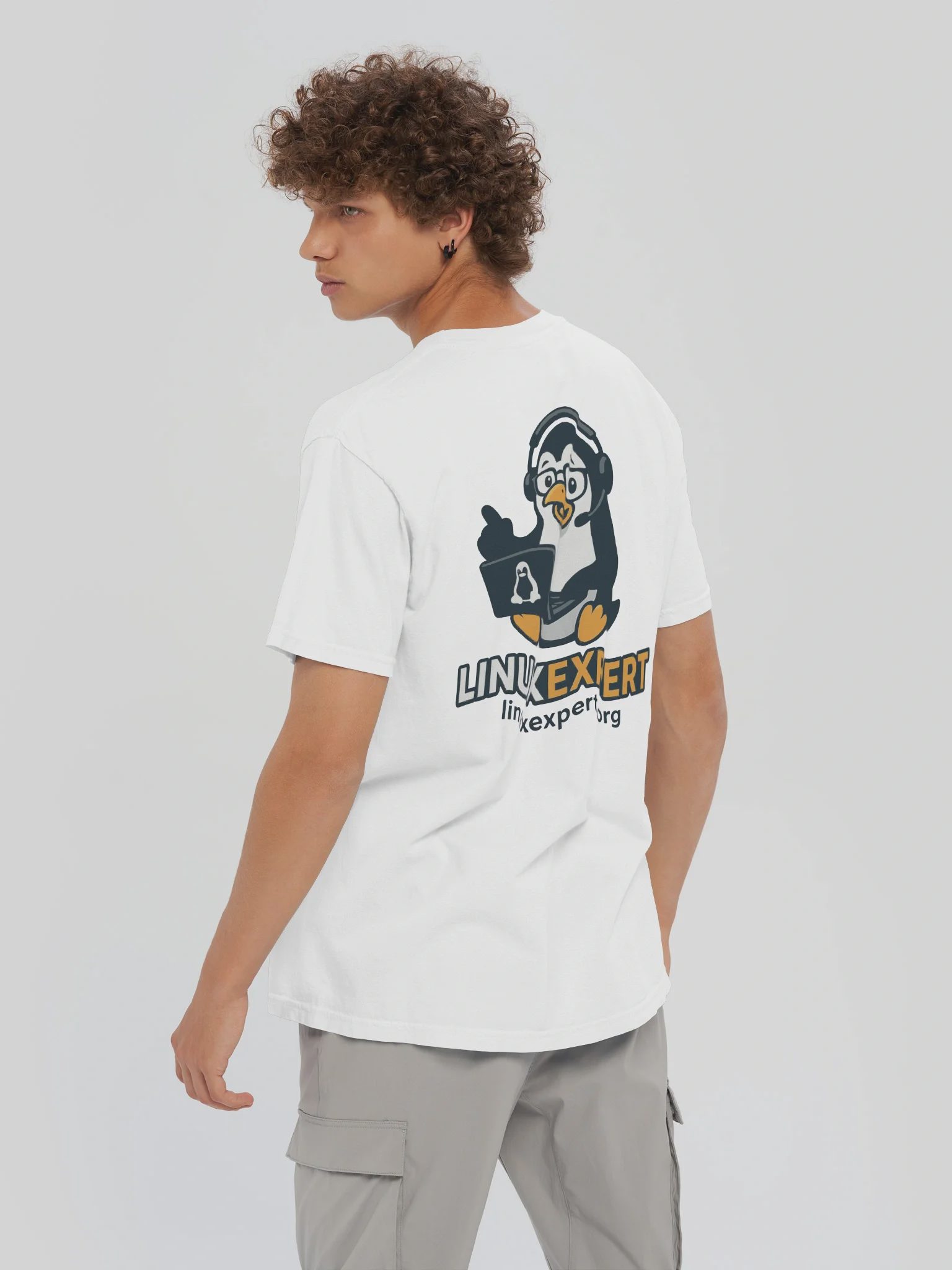 LINUXexpert T-Shirt, White, photo 6 of 6