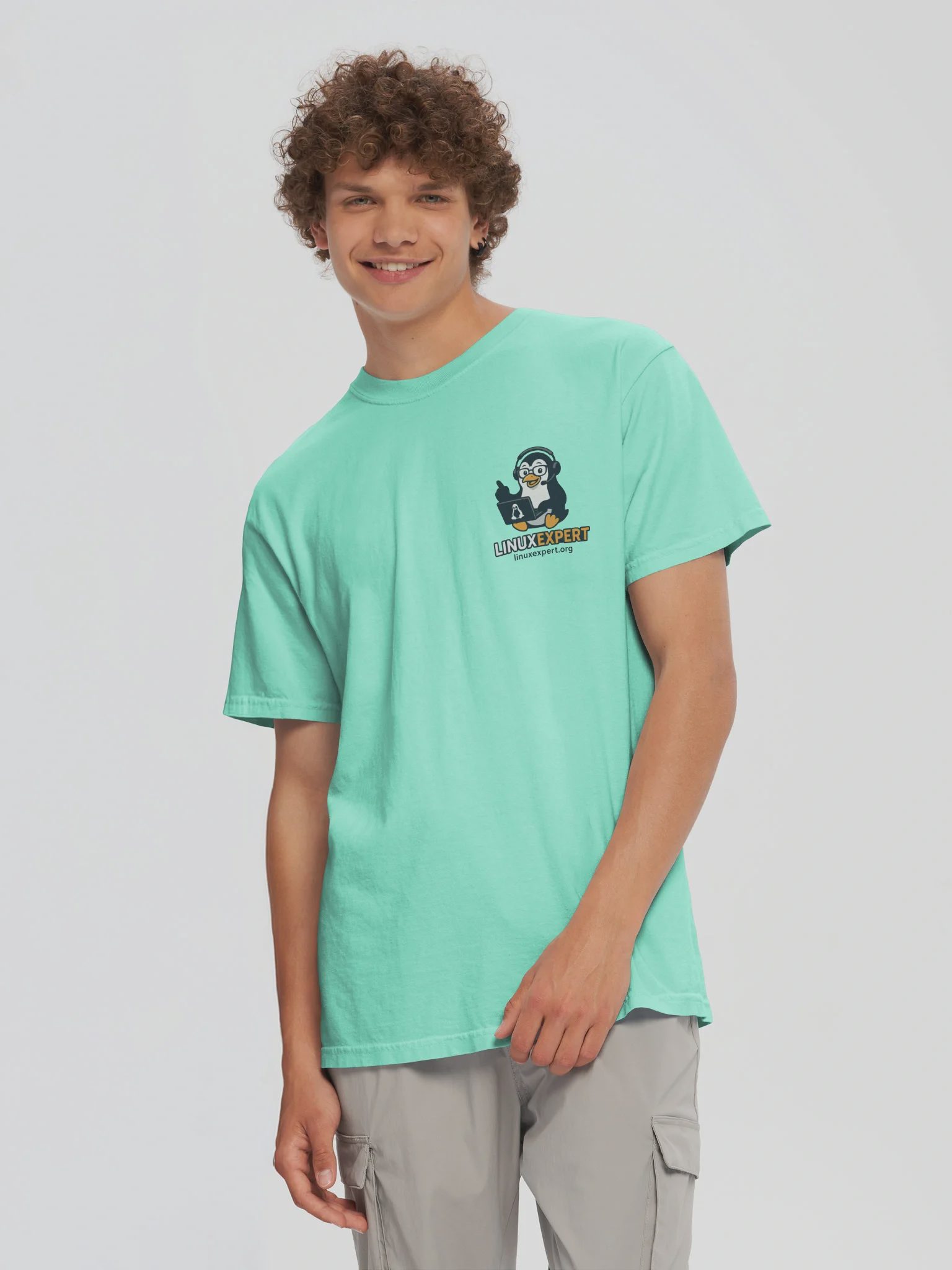 LINUXexpert T-Shirt, Chalky Mint, photo 5 of 6
